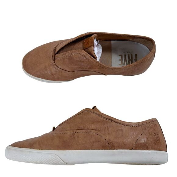 Frye Maya CVO Slip-on Distressed Tan Leather Sneakers Women’s Size 7 - Picture 7 of 9
